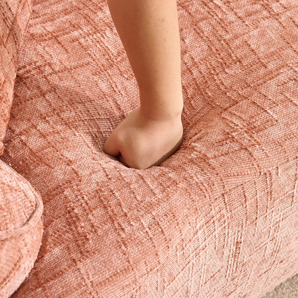 English Elm Pink Curved Compressed Sofa — Nordic Soft Foam & Spring Seating, Easy Setup, Stylish Centerpiece W3612S00010