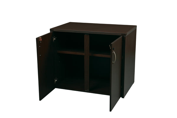 OSP Home Furnishings Napa Locking Two Door Storage Cabinet with Adjustable Shelf for Office or Workspace Espresso NAP-13-ESP