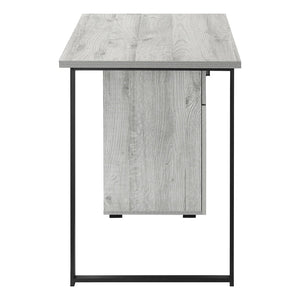 English Elm Computer Desk With Configurable Storage, Modern Grey Laminate & Black Metal, Ideal For Home Office B2710P219937