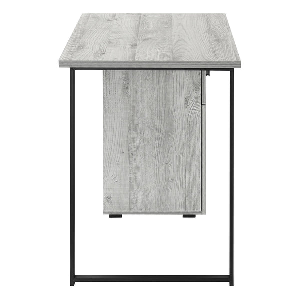 English Elm Computer Desk With Configurable Storage, Modern Grey Laminate & Black Metal, Ideal For Home Office B2710P219937