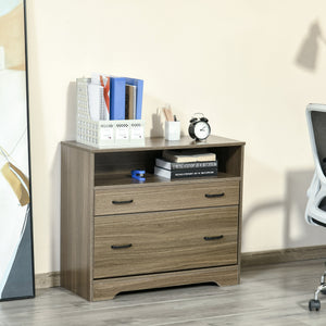 English Elm Vinsetto Charcoal Grey Lateral Filing Cabinet with Open Shelf and Letter Drawer W2225P217753
