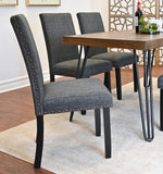 English Elm Amisos 6-Piece Dining Set, Hairpin Dining Table With 4 Chairs and A Wood Bench, 3 Color Options