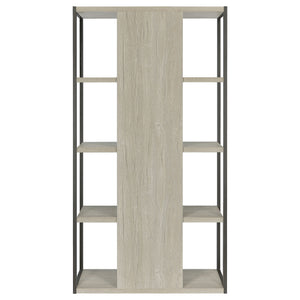English Elm Loomis White-Washed Grey 4-Shelf Bookshelf 72"H Rustic Modern Open Frame Storage w/ Minimalist Charm B062P344965