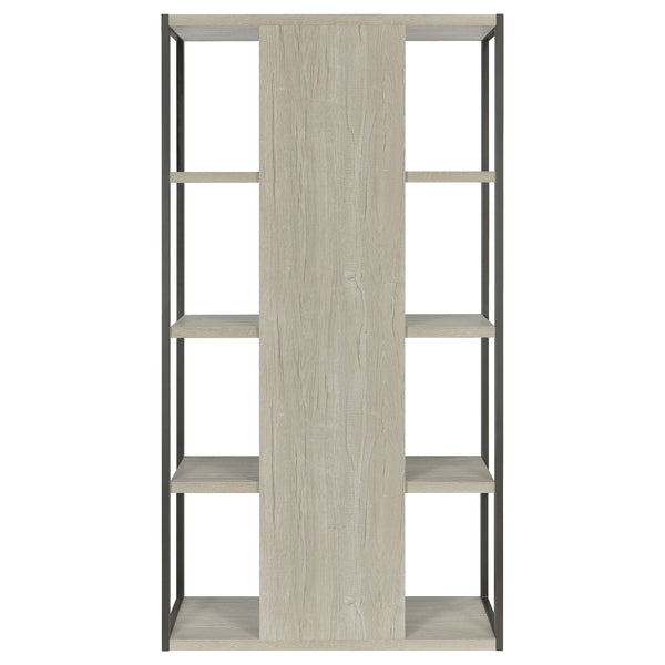 English Elm Loomis White-Washed Grey 4-Shelf Bookshelf 72"H Rustic Modern Open Frame Storage w/ Minimalist Charm B062P344965