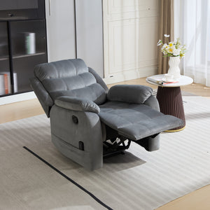 English Elm 1pc Contemporary Plush Fabric Recliner with Lumbar Massage and Ergonomic Comfort B011P205603