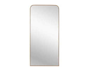 Sunpan Calabasas Floor Mirror - Sleek Minimalist Design with Iron Frame, Perfect for Modern Loft Spaces Brass