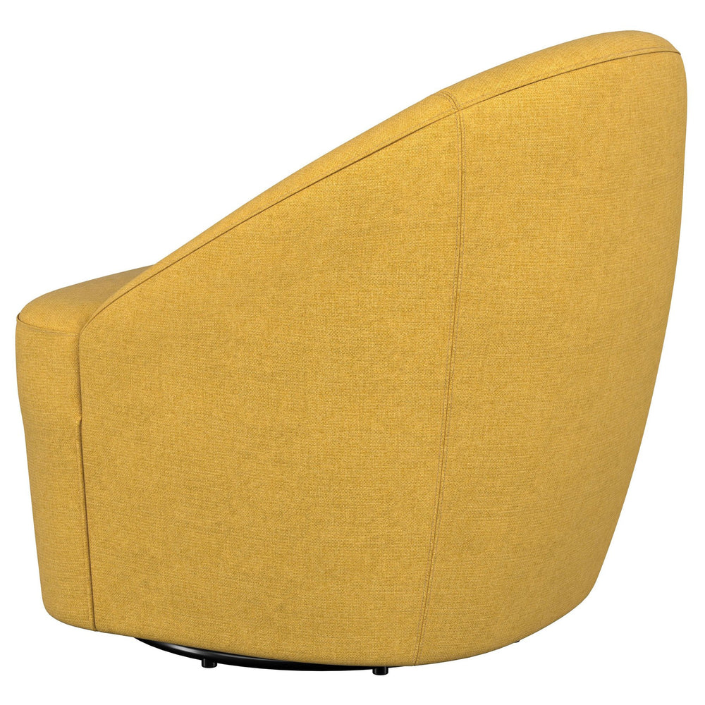 English Elm Denali Mustard Yellow Upholstered Swivel Chair - Modern Barrel Back Accent Seat, Cozy Stylish Comfort B062P353267