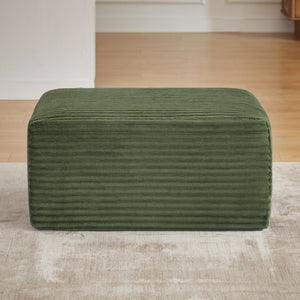 English Elm L-shaped Corduroy Cloud Sectional with Ottoman for Modern Living Room Comfort Green W2339P411753