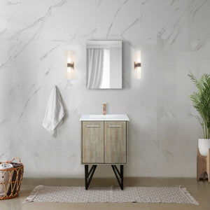 English Elm Rustic Acacia Bath Vanity 24" W With Cultured Marble Top & Chic Rose Gold Faucet For Modern Charm B2731P259662-GIGA