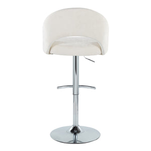English Elm Adjustable Swivel Barstools Set of 2 Fabric Seat Black Metal Base Kitchen Counter Cream B202S02005