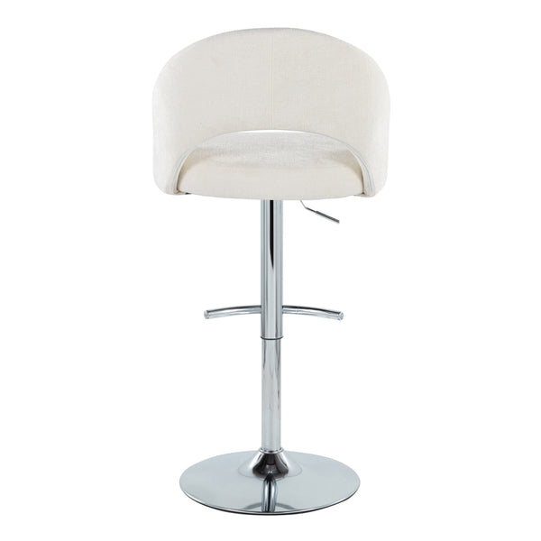 English Elm Adjustable Swivel Barstools Set of 2 Fabric Seat Black Metal Base Kitchen Counter Cream B202S02005
