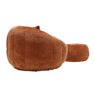 English Elm UNITED Cloud-Luxe Chenille Memory Foam Bean Bag Chair with Ottoman and Pillow for Ultimate Comfort Orange W1568P361695