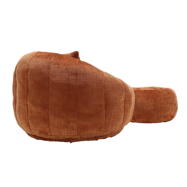 English Elm UNITED Cloud-Luxe Chenille Memory Foam Bean Bag Chair with Ottoman and Pillow for Ultimate Comfort Orange W1568P361695