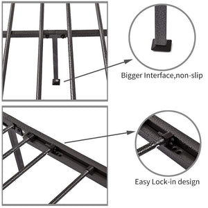 English Elm Metal Queen Bed Frame Victorian-Style Platform with Silent Steel Slats, No Box Spring Needed, 450lb Capacity W840P296696