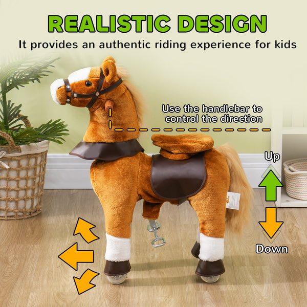 English Elm Qaba Battery Powered Toddler Ride on Pony with Music Soft Touch Foam Seat Pu Wheels W2225P249746