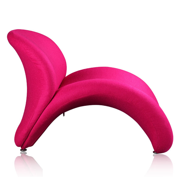 English Elm Rosebud Wool Blend Accent Chair with Geometric Metal Legs, Plush High-Density Foam and Modern Abstract Design Fuchsia B365P398021