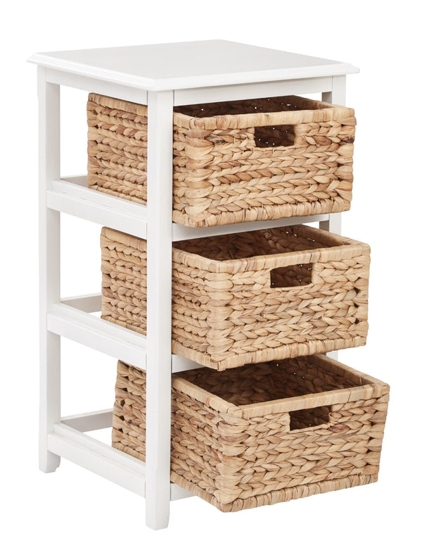 OSP Home Furnishings Seabrook Three-Tier Storage Unit White