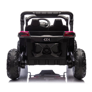 English Elm 24v Two Seat Kids Electric Utv with Parental Remote Suspension Off Road Ride On Pink W1578P184801