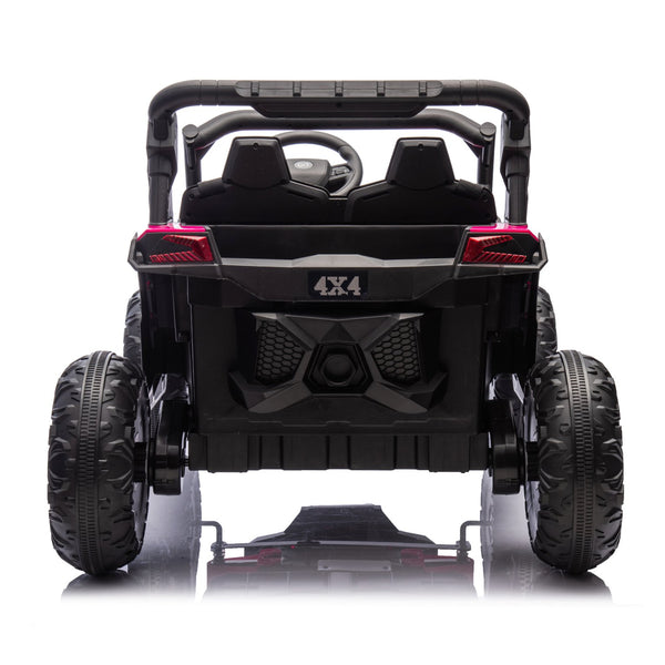 English Elm 24v Two Seat Kids Electric Utv with Parental Remote Suspension Off Road Ride On Pink W1578P184801