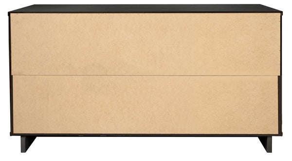 English Elm Granville 55" Dresser In Charcoal Gray - Chic 6-Drawer Storage With Ribbed Fronts & Gold Handles B365S00090