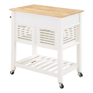OSP Home Furnishings Stafford Kitchen Cart White