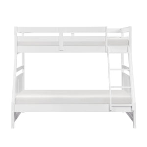 English Elm Bunk Bed Twin Over Solid Wood Frame with Guard Rails for Kids Shared Rooms White B011S02318
