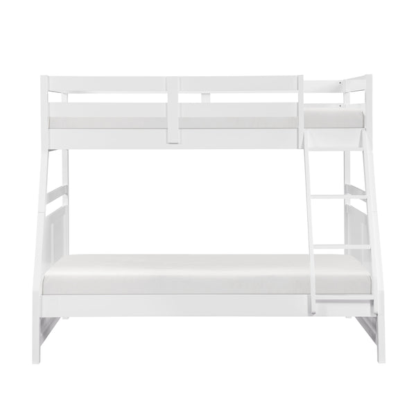 English Elm Bunk Bed Twin Over Solid Wood Frame with Guard Rails for Kids Shared Rooms White B011S02318