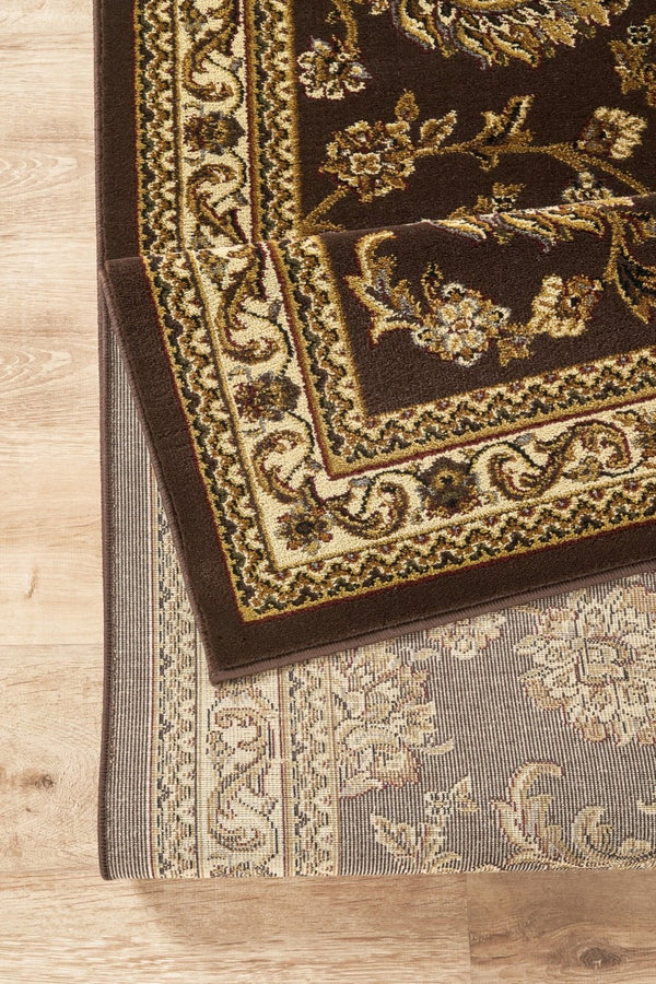 English Elm Classic Traditional Area Rug in Warm Brown Tones Low Pile Living Room Floor Accent B186P452286