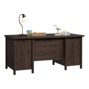 English Elm Executive Desk - Warm Brown Finish With Ample Storage, Cable Management & Durable Design For Home Office B356P402585