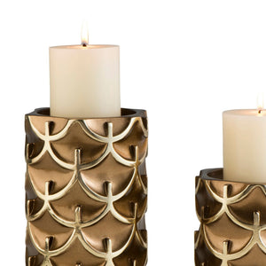 English Elm 5.5" and 8" Golden Polyresin Owl Wing Candleholders Glam Mantel Decor Set of 2 B072116549