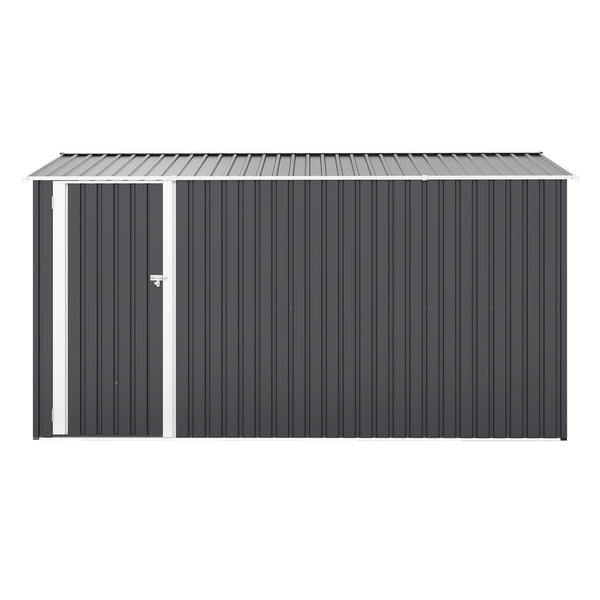 English Elm Campcraft Metal Storage Shed 10x14 Ft with Lockable Doors Vented Sloped Roof Backyard W1598S00035