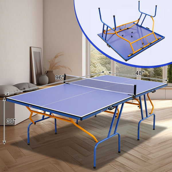 English Elm Double Fish Foldable Ping Pong Table Mdf Surface Solo Practice Ready Indoor Outdoor W3087P251052