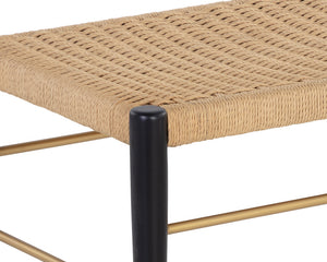Sunpan Bondi Stool - Handcrafted Black Beech Timber with Natural Rope Seat, Sustainable & Stylish Design