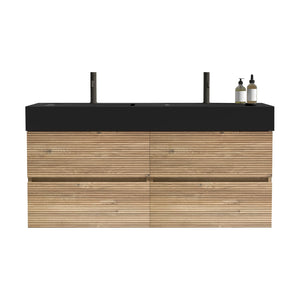 English Elm Grace 48'' Floating Bathroom Vanity With Matte Black Sink & Soft-Close Drawers For Modern Elegance W1865S00167