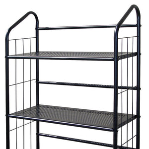 English Elm 37" Metal 3-Tier Standing Book Shelf Black Finish — Space-Saving Office, Living Room & Kids Storage Display 39x14x6" B072115890