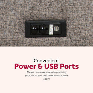 English Elm Convertible Dark Grey 73" Sleeper Sofa with USB Ports, Modern Full-Size Sofa Bed, Pocket Coil Comfort B2741P284438