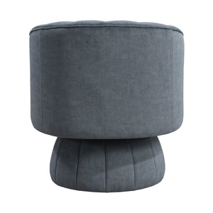 English Elm Dark Gray Velvet Swivel Barrel Chair with Channel Stitching, 360° Comfort, High-Density Foam, 300lb Capacity B011P329258