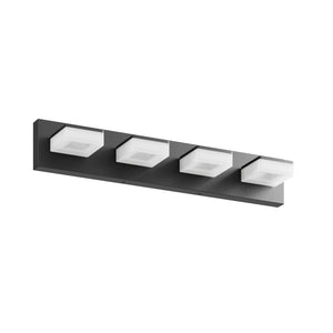 English Elm Led Modern Bathroom Vanity Light Fixture - 4-Light Matte Black Acrylic Design With Dimmable Control W2312P374939