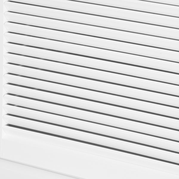 English Elm HOMCOM Modern Sideboard Buffet Cabinet with 4 Drawers & 2 Louvered Doors, White Storage Credenza W2225S00052