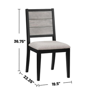 English Elm Set Of 2 Stylish Dining Chairs With Dove Grey Upholstered Seats For Modern Comfort & Versatility B016P227318-GIGA