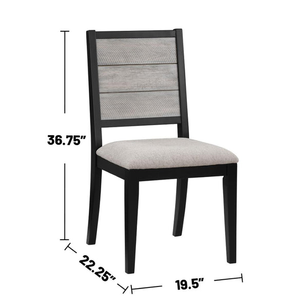 English Elm Set Of 2 Stylish Dining Chairs With Dove Grey Upholstered Seats For Modern Comfort & Versatility B016P227318-GIGA