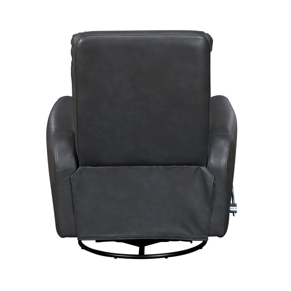 English Elm Glider Swivel Recliner Chair with Smooth Gliding Motion, Breathable Faux Leather, Luxurious Comfort and Space-Saving Design Gray 34 L x 31 W x 26.5 H B011P287701