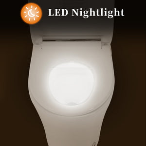 English Elm Smart toilet One-Piece Elongated Heated Seat with Foot Sensor, Dual Flush, Auto-LED Night Light, IPX4 Waterproof and Soft-Close Comfort Bowl (White) N753P222587W
