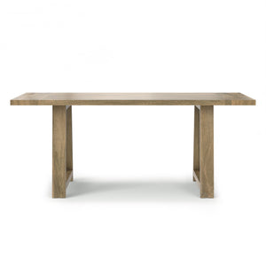 English Elm Whitley Solid Mango 72" Farmhouse Dining Table in Grey Wash — Trestle Base, Eco-Friendly, Seats 6 B136P266902