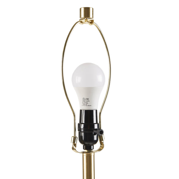 English Elm 1- Piece Retro Floor Lamp Faux Wood Iron Base Gold Accents Fluted Polyester Shade B035P482968