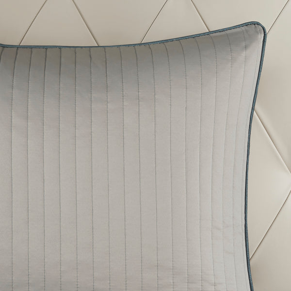 English Elm 12 Piece Comforter Set with Cotton Sateen Sheets Paisley Jacquard Bedding Queen Gray Accents Teal 19.29 L x 23.62 W x 12.2 H B035P148327