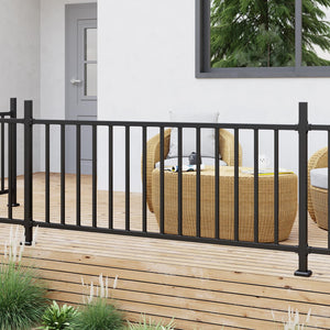 English Elm 32.5 in Powder Coated Steel Stair Railing Kit with Balusters for Indoor Outdoor Use T3210P471629