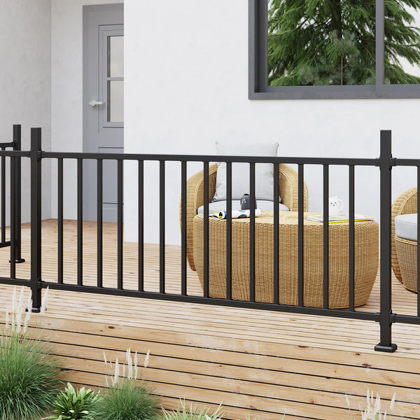 English Elm 32.5 in Powder Coated Steel Stair Railing Kit with Balusters for Indoor Outdoor Use T3210P471629