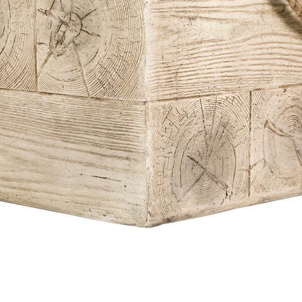English Elm Outdoor Mgo Cylindrical Side Table Whitewashed Rustic Coastal Farmhouse Accent N765P382585W