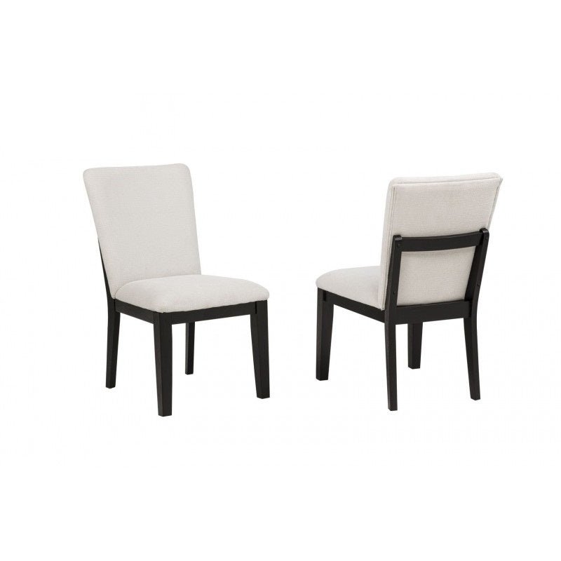 English Elm Upholstered Beige Fabric Dining Side Chairs Set of 2 with Bentwood Oak Frame B011P474709